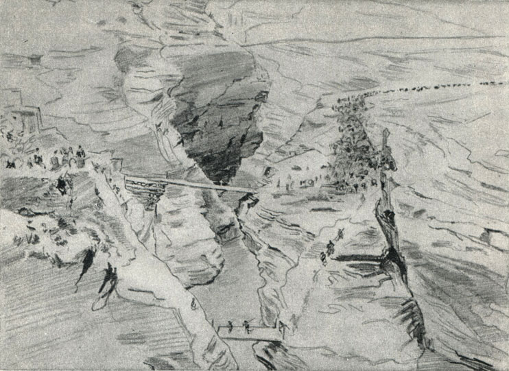Вступление в Чиркей 17 мая 1841 г. Рисунок Г. Гагарина