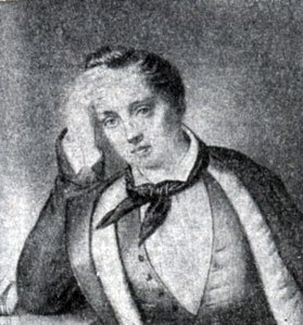 Е. А. Баратынский. Литография (Ф. Шевалье) 1840-х гг.